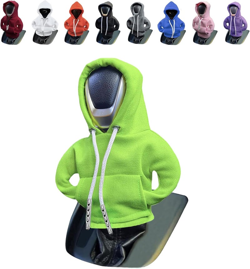 vvag Gear Shift Hoodie,Universal Shift Knob Hoodie, 4.7 Inch Car Shifter Stick Protector Decoration, Funny Hoodie Car Gear Shift Cover, Auto Interior Accessories Shifter Hoodie (Green) - Image 1